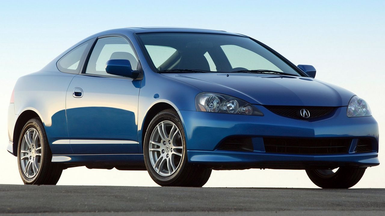 Обои acura, rsx, 2005, синий, вид спереди, стиль, акура, авто, небо