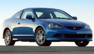 Превью обои acura, rsx, 2005, синий, вид спереди, стиль, акура, авто, небо