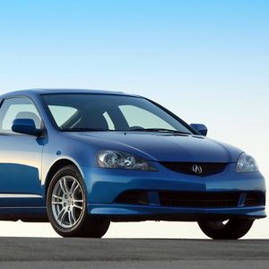 Превью обои acura, rsx, 2005, синий, вид спереди, стиль, акура, авто, небо