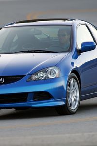 Превью обои acura, rsx, 2005, синий, вид спереди, стиль, акура, авто, дорога