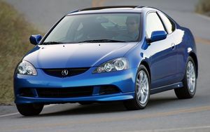 Превью обои acura, rsx, 2005, синий, вид спереди, стиль, акура, авто, дорога