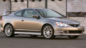 Превью обои acura, rsx, 2005, серый металлик, вид сбоку, стиль, авто, асфальт