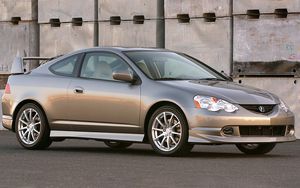 Превью обои acura, rsx, 2005, серый металлик, вид сбоку, стиль, авто, асфальт