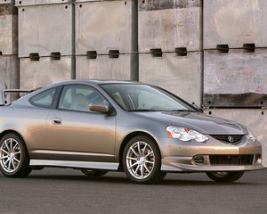 Превью обои acura, rsx, 2005, серый металлик, вид сбоку, стиль, авто, асфальт