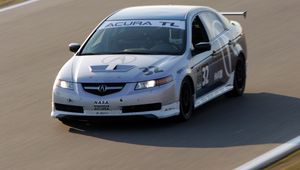 Превью обои acura, tl, 2004, белый, вид спереди, стиль, спорт, авто, акура, скорость, трава