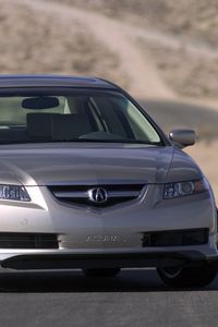 Превью обои acura, tl, 2004, серебряный металлик, вид спереди, стиль, авто, акура