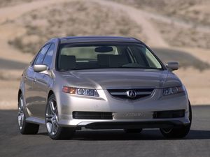 Превью обои acura, tl, 2004, серебряный металлик, вид спереди, стиль, авто, акура