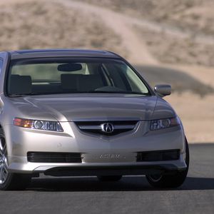 Превью обои acura, tl, 2004, серебряный металлик, вид спереди, стиль, авто, акура