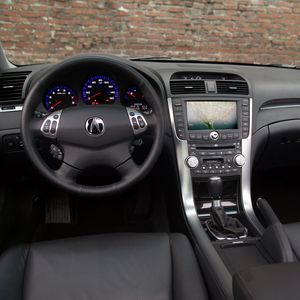 Превью обои acura, tl, 2004, салон, интерьер, руль, спидометр