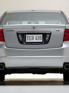 Превью обои acura, tl, 2004, белый металлик, вид сзади, стиль, акура, авто