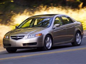 Превью обои acura, tl, 2004, серый металлик, вид сбоку, стиль, акура, авто, скорость, природа