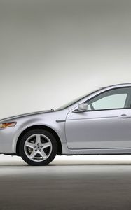 Превью обои acura tl, 2004, серебряный металлик, вид сбоку, стиль, акура, авто