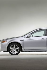 Превью обои acura tl, 2004, серебряный металлик, вид сбоку, стиль, акура, авто