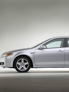 Превью обои acura tl, 2004, серебряный металлик, вид сбоку, стиль, акура, авто