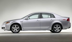 Превью обои acura tl, 2004, серебряный металлик, вид сбоку, стиль, акура, авто