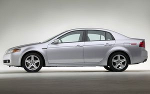 Превью обои acura tl, 2004, серебряный металлик, вид сбоку, стиль, акура, авто