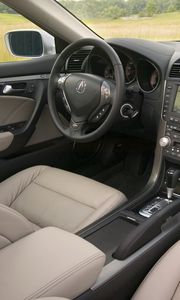 Превью обои acura, tl, 2007, интерьер, салон, руль, спидометр