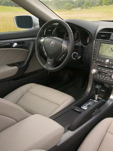 Превью обои acura, tl, 2007, интерьер, салон, руль, спидометр