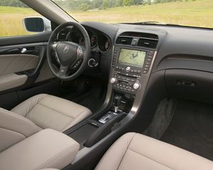 Превью обои acura, tl, 2007, интерьер, салон, руль, спидометр