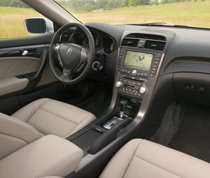 Превью обои acura, tl, 2007, интерьер, салон, руль, спидометр