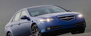 Превью обои acura, tl, 2007, синий, вид спереди, стиль, авто, акура, асфальт