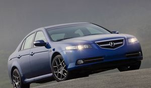 Превью обои acura, tl, 2007, синий, вид спереди, стиль, авто, акура, асфальт