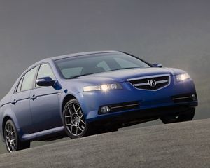 Превью обои acura, tl, 2007, синий, вид спереди, стиль, авто, акура, асфальт