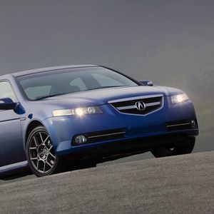 Превью обои acura, tl, 2007, синий, вид спереди, стиль, авто, акура, асфальт