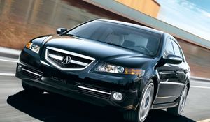 Превью обои acura, tl, 2007, черный, вид спереди, стиль, акура, авто, скорость, трасса