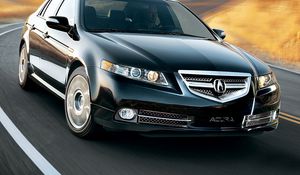 Превью обои acura, tl, 2007, черный, вид спереди, стиль, авто, акура, скорость