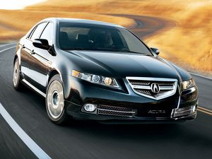 Превью обои acura, tl, 2007, черный, вид спереди, стиль, авто, акура, скорость