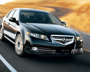 Превью обои acura, tl, 2007, черный, вид спереди, стиль, авто, акура, скорость