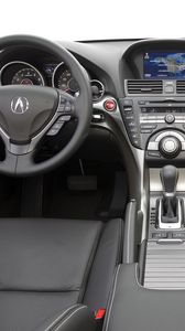 Превью обои acura, tl, 2008, салон, интерьер, руль, спидометр