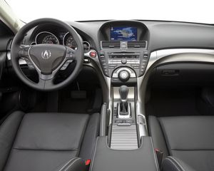 Превью обои acura, tl, 2008, салон, интерьер, руль, спидометр