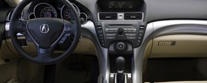 Превью обои acura, tl, 2008, салон, интерьер, руль, спидометр