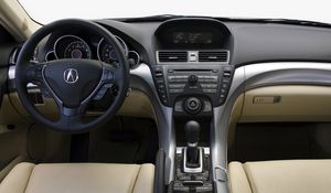 Превью обои acura, tl, 2008, салон, интерьер, руль, спидометр