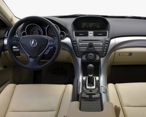 Превью обои acura, tl, 2008, салон, интерьер, руль, спидометр