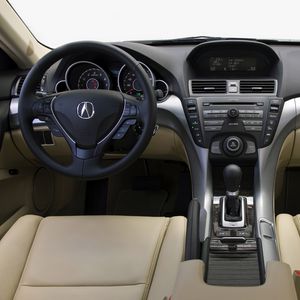 Превью обои acura, tl, 2008, салон, интерьер, руль, спидометр