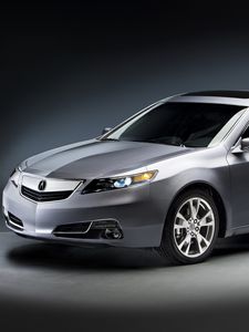 Превью обои acura, tl, 2011, серый металлик, вид спереди, стиль, авто