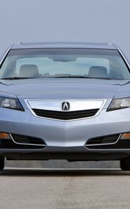 Превью обои acura, tl, 2011, серебряный металлик, вид спереди, стиль, акура, небо, природа, асфальт