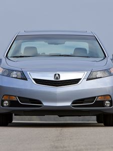 Превью обои acura, tl, 2011, серебряный металлик, вид спереди, стиль, акура, небо, природа, асфальт