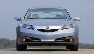 Превью обои acura, tl, 2011, серебряный металлик, вид спереди, стиль, акура, небо, природа, асфальт