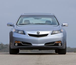 Превью обои acura, tl, 2011, серебряный металлик, вид спереди, стиль, акура, небо, природа, асфальт