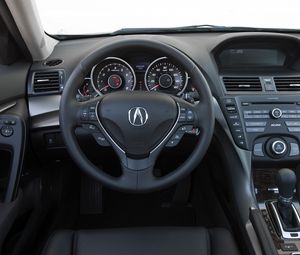 Превью обои acura, tl, 2011, салон, интерьер, руль, спидометр