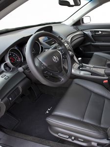 Превью обои acura, tl, 2011, салон, интерьер, руль, спидометр