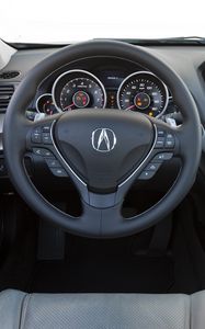 Превью обои acura, tl, 2011, салон, интерьер, руль, спидометр