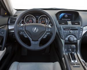 Превью обои acura, tl, 2011, салон, интерьер, руль, спидометр