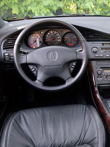 Превью обои acura, tl, салон, интерьер, руль, спидометр