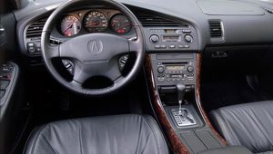 Превью обои acura, tl, салон, интерьер, руль, спидометр