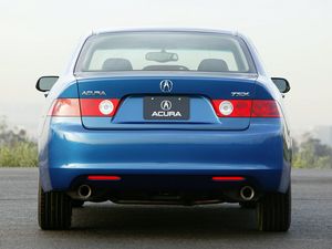 Превью обои acura, tsx, 2003, синий, вид сзади, стиль, авто, акура, природа, асфальт